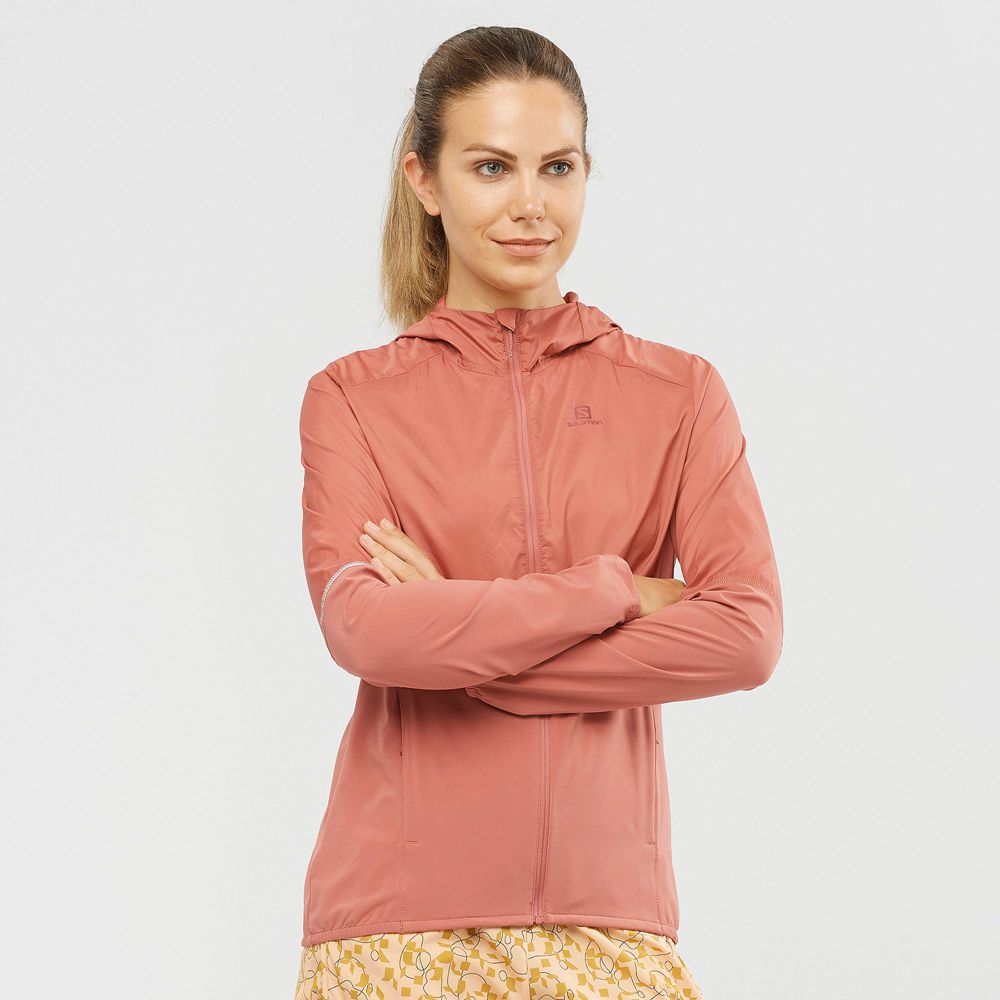 Salomon AGILE WIND Chaquetas Mujer - Coral - Colombia (75690-BNWM)